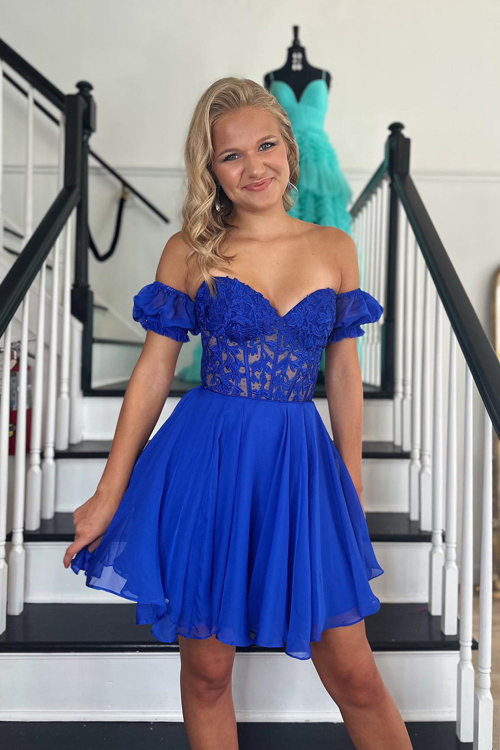 Fuchsia Homecoming Dresses Lace-Up Back A-Line Short Cocktail Dresses with Lace