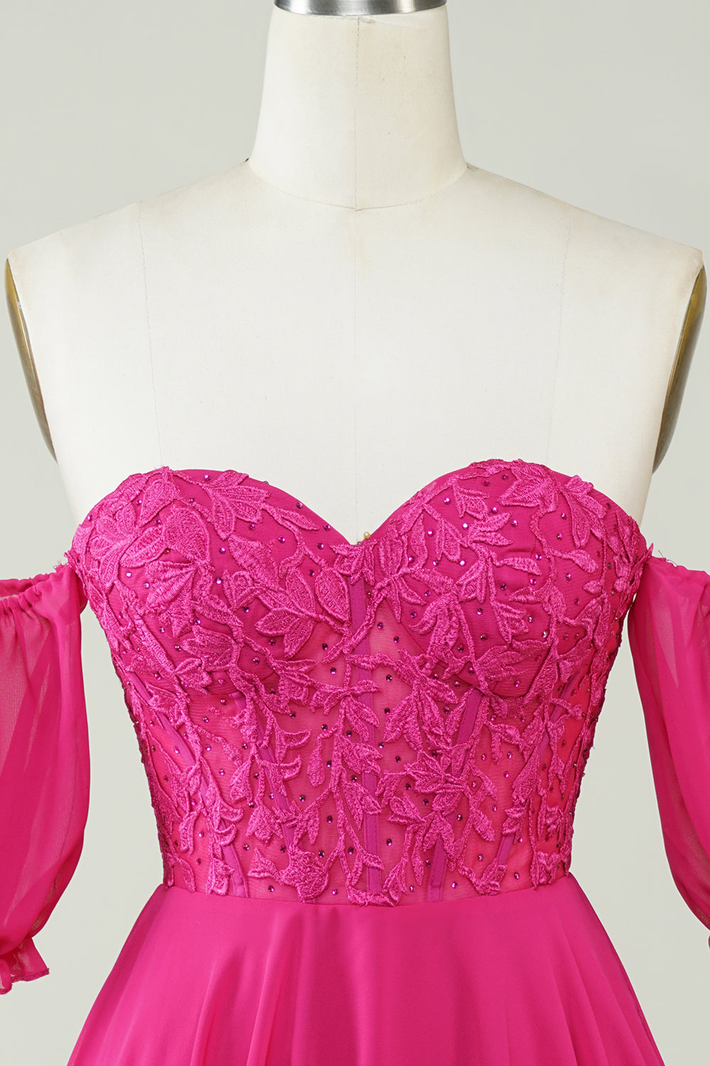 Fuchsia Homecoming Dresses Lace-Up Back A-Line Short Cocktail Dresses with Lace