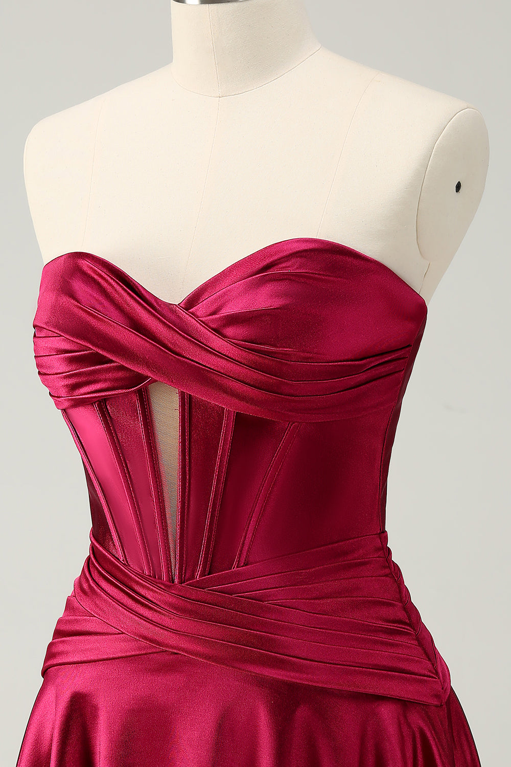 Fuchsia Homecoming Dresses Strapless Corset A Line Short Cocktail Dresses