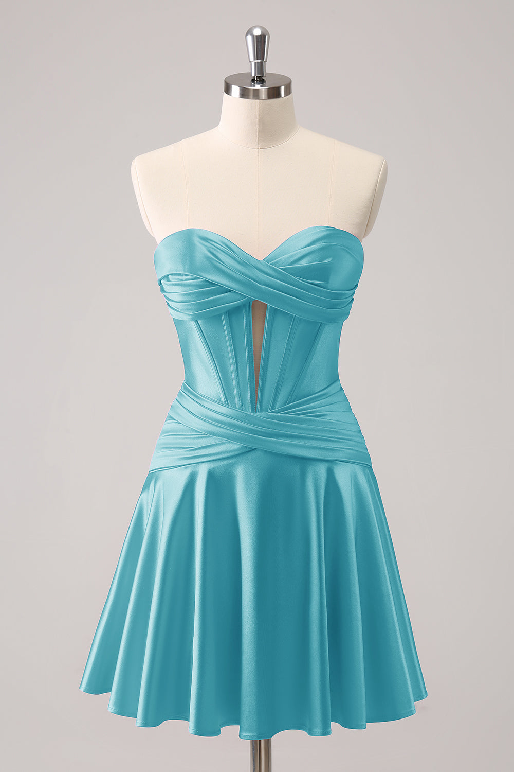 Fuchsia Homecoming Dresses Strapless Corset A Line Short Cocktail Dresses