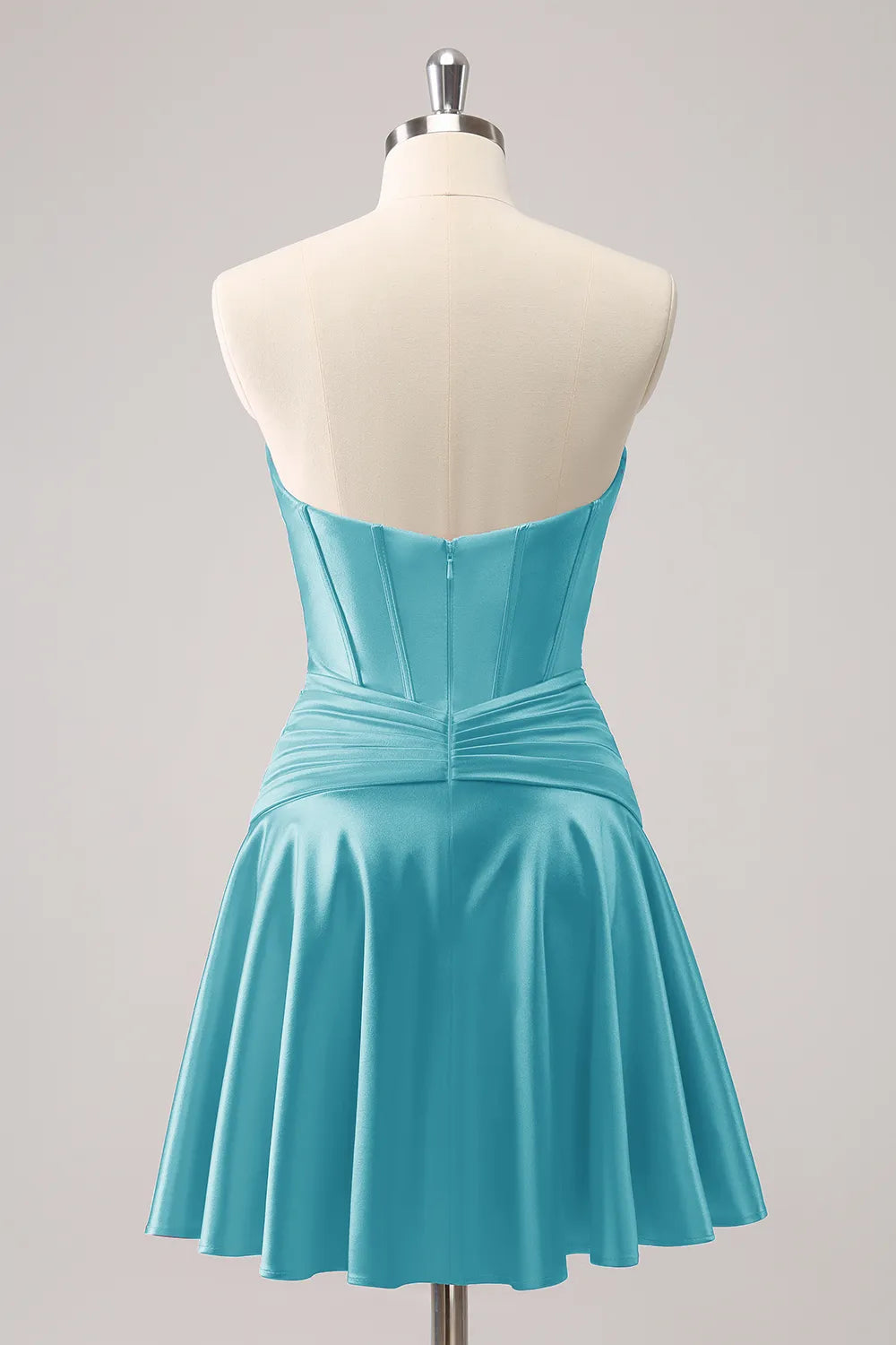Fuchsia Homecoming Dresses Strapless Corset A Line Short Cocktail Dresses