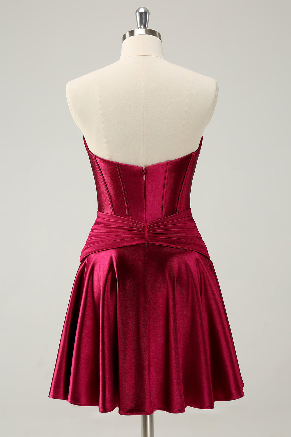 Fuchsia Homecoming Dresses Strapless Corset A Line Short Cocktail Dresses