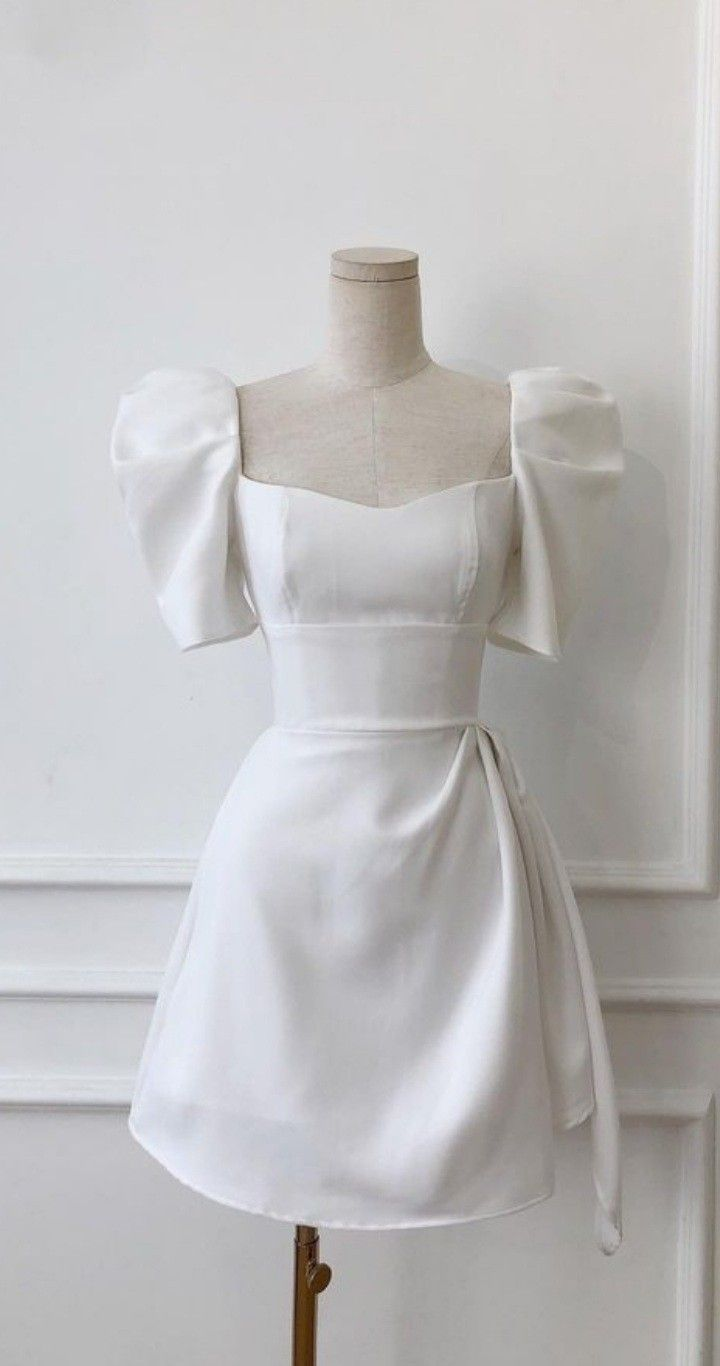 Retro Style White Homecoming Dress White Party Dress Y2433 - VelvetHem