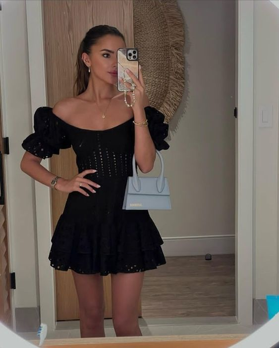 Fashion Black A-line Homecoming Dress Black Cocktail Dress Y6994 - VelvetHem