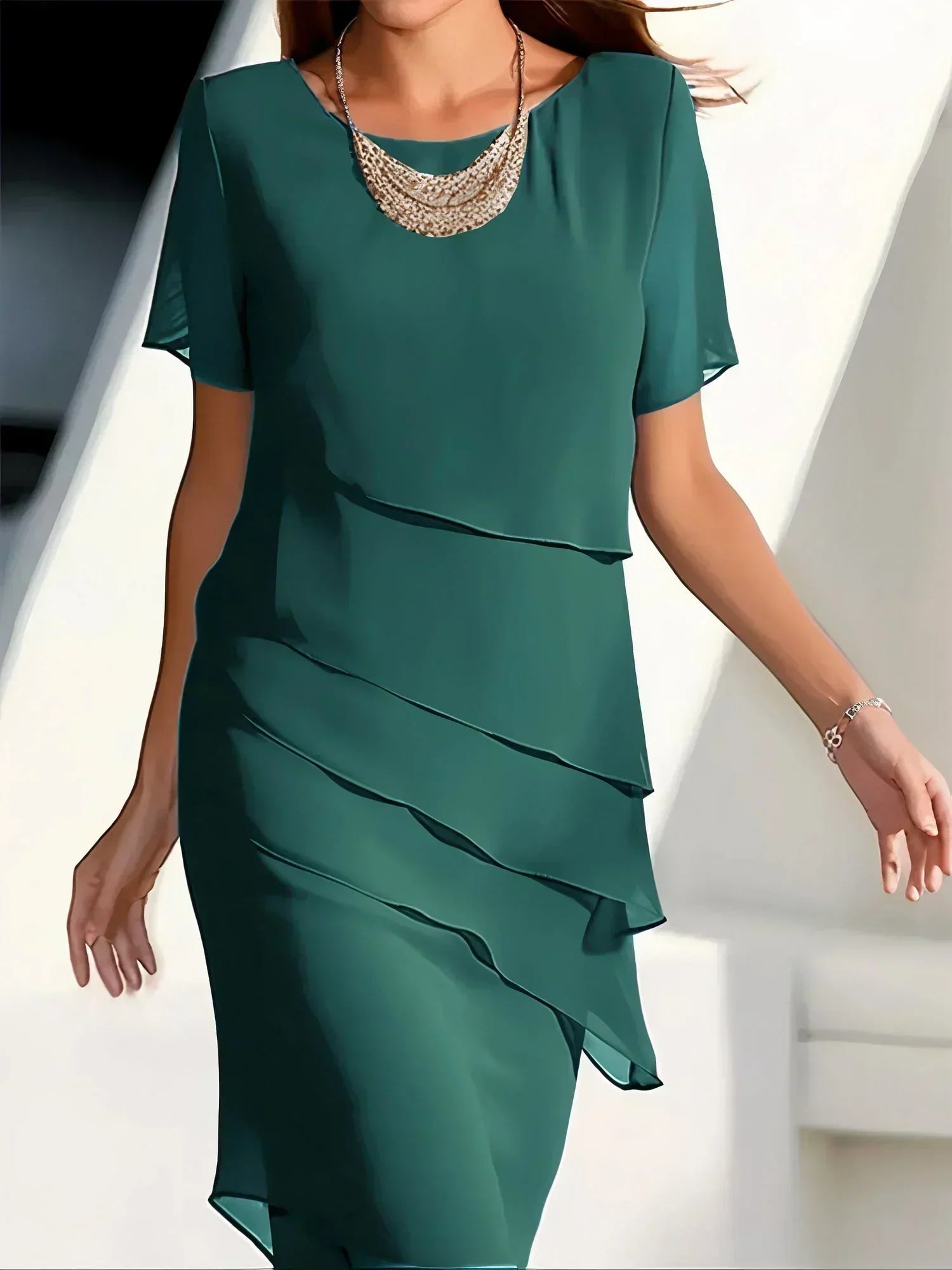 Cristal Effortless Cocktail Dress Made of Chiffon Boutique Collection