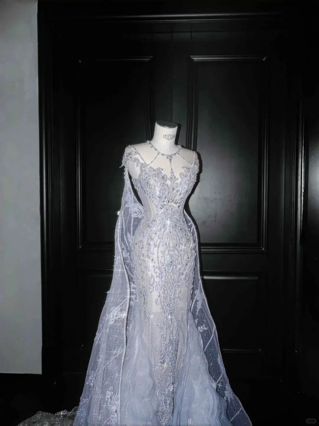 Classy Blue Tulle Beaded Mermaid Prom Dress,Formal Evening Dress Wedding Dress (ZD13762) - VelvetHem
