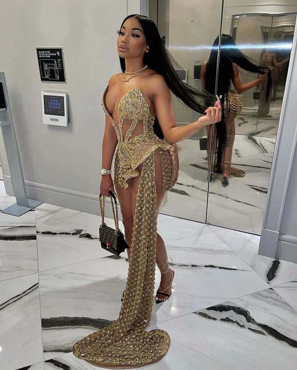 Glitter Sleeveless Gold Sequin Girls African Short Homecoming Dresses (ZD12498) - VelvetHem