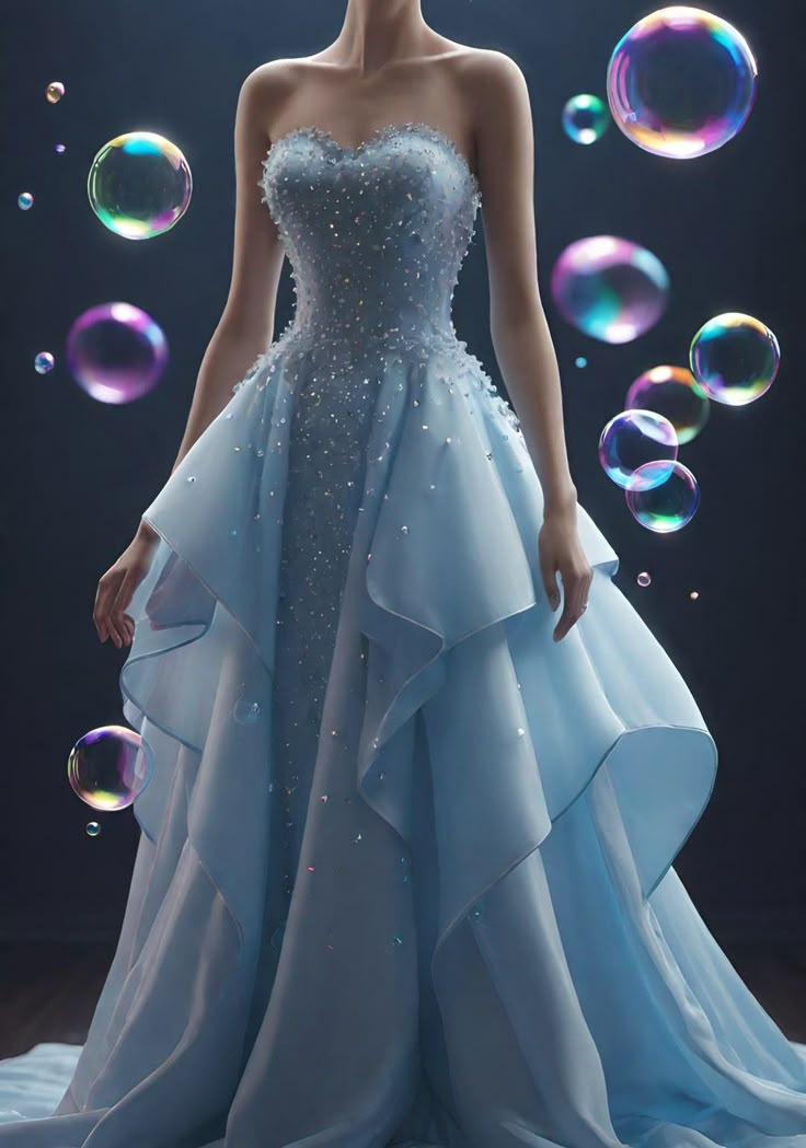 Elegant Strapless Blue Chiffon Beaded Evening Dress Formal Mermaid Prom Dress Y8338 - VelvetHem