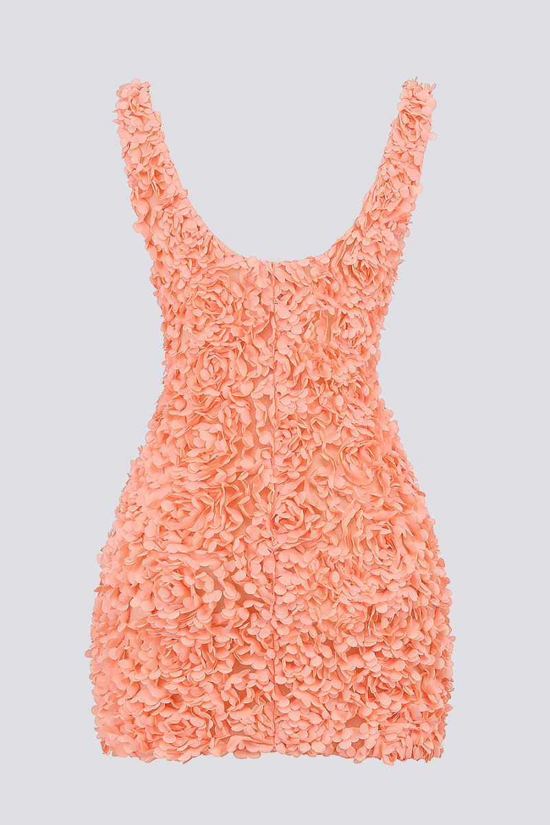 Tatiana Minimalist Floral Mini Dress with Plunging Neckline Evening Wear Edit