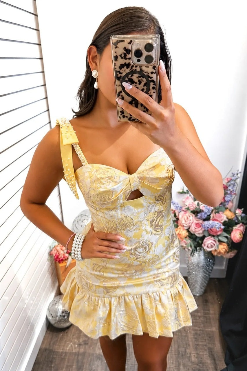 Glamorous A Line Sweetheart Light Blue Printed Short Homecoming Dress with Beading