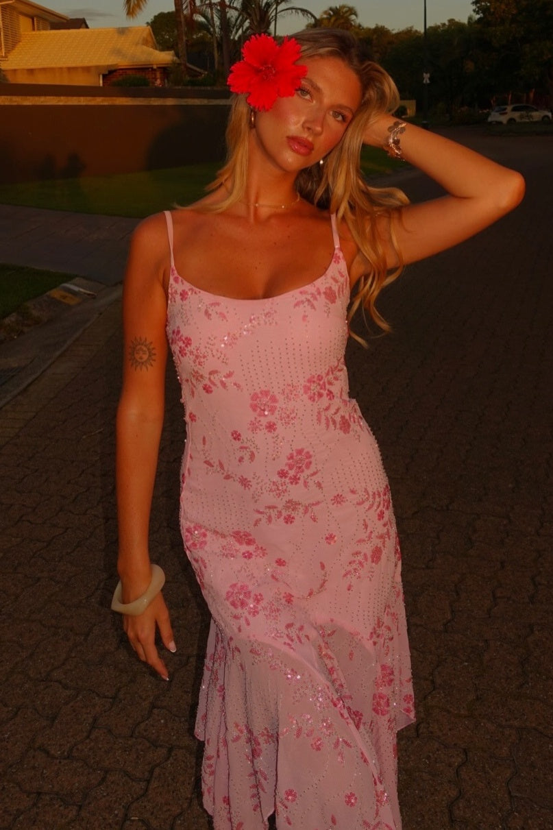 Glamorous Sheath Spaghetti Straps Light Green Tea Length Party Dress with Beading