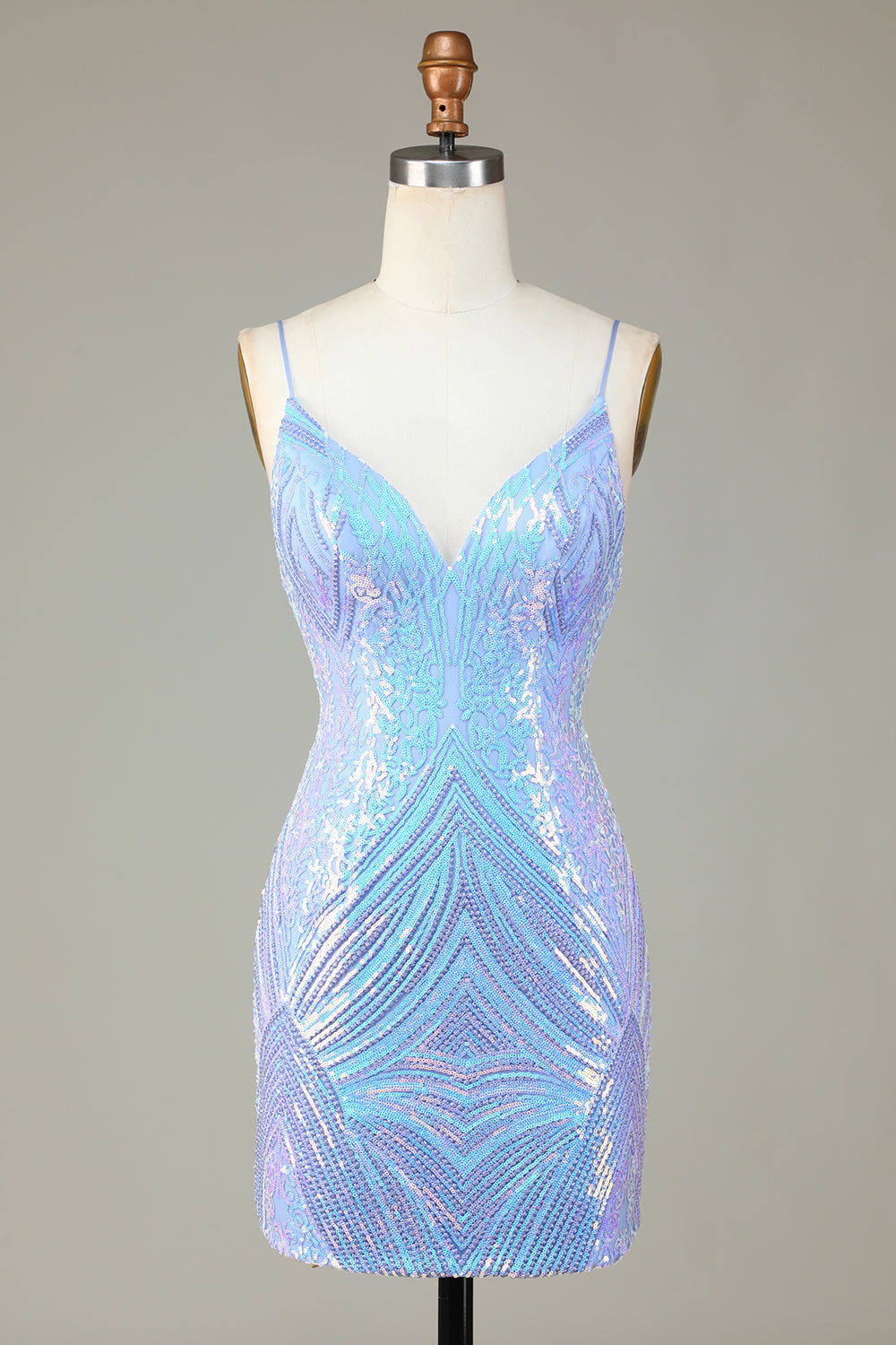 Glitter Blue Homecoming Dresses Sequin Tight Short Cocktail Dresses