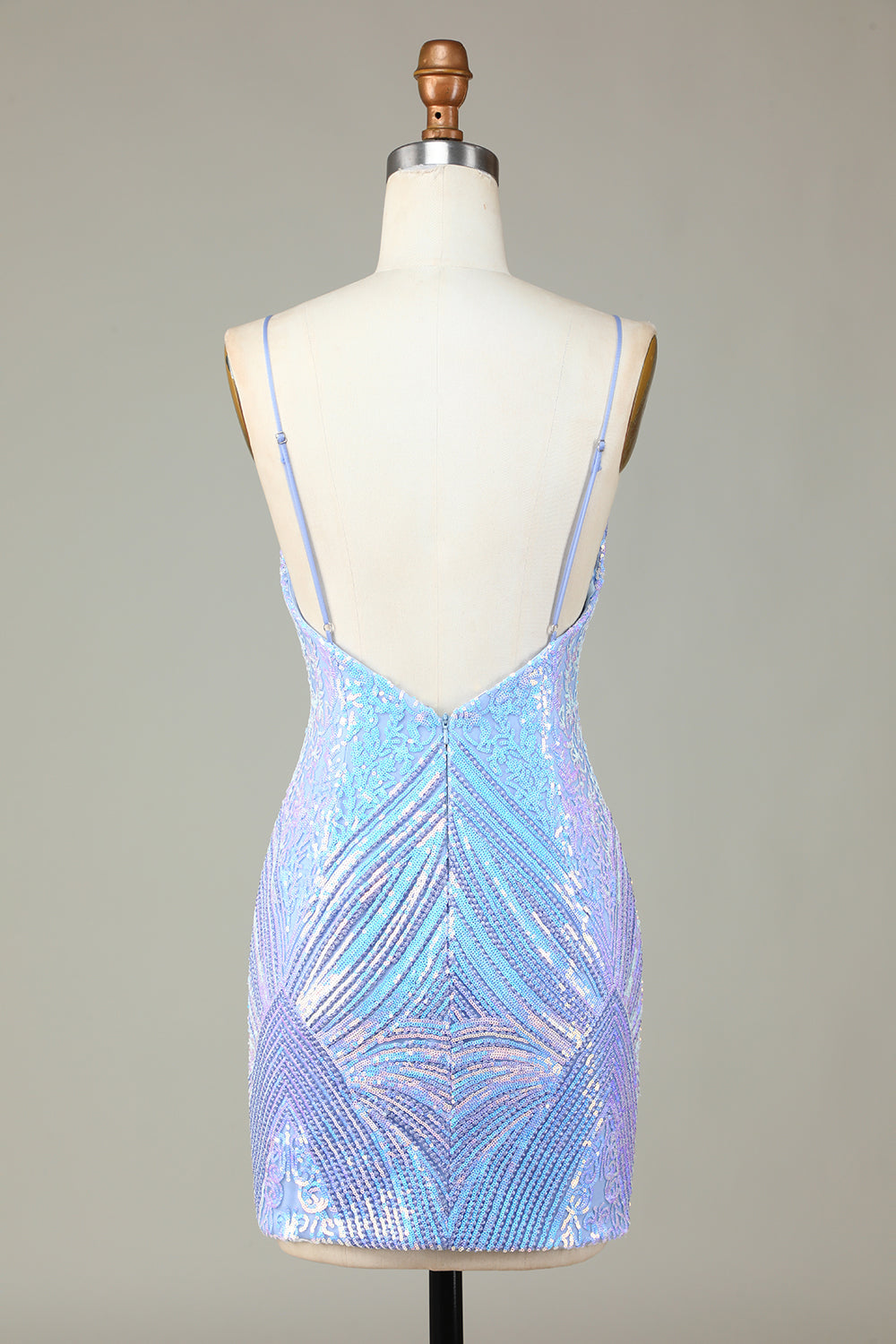 Glitter Blue Homecoming Dresses Sequin Tight Short Cocktail Dresses
