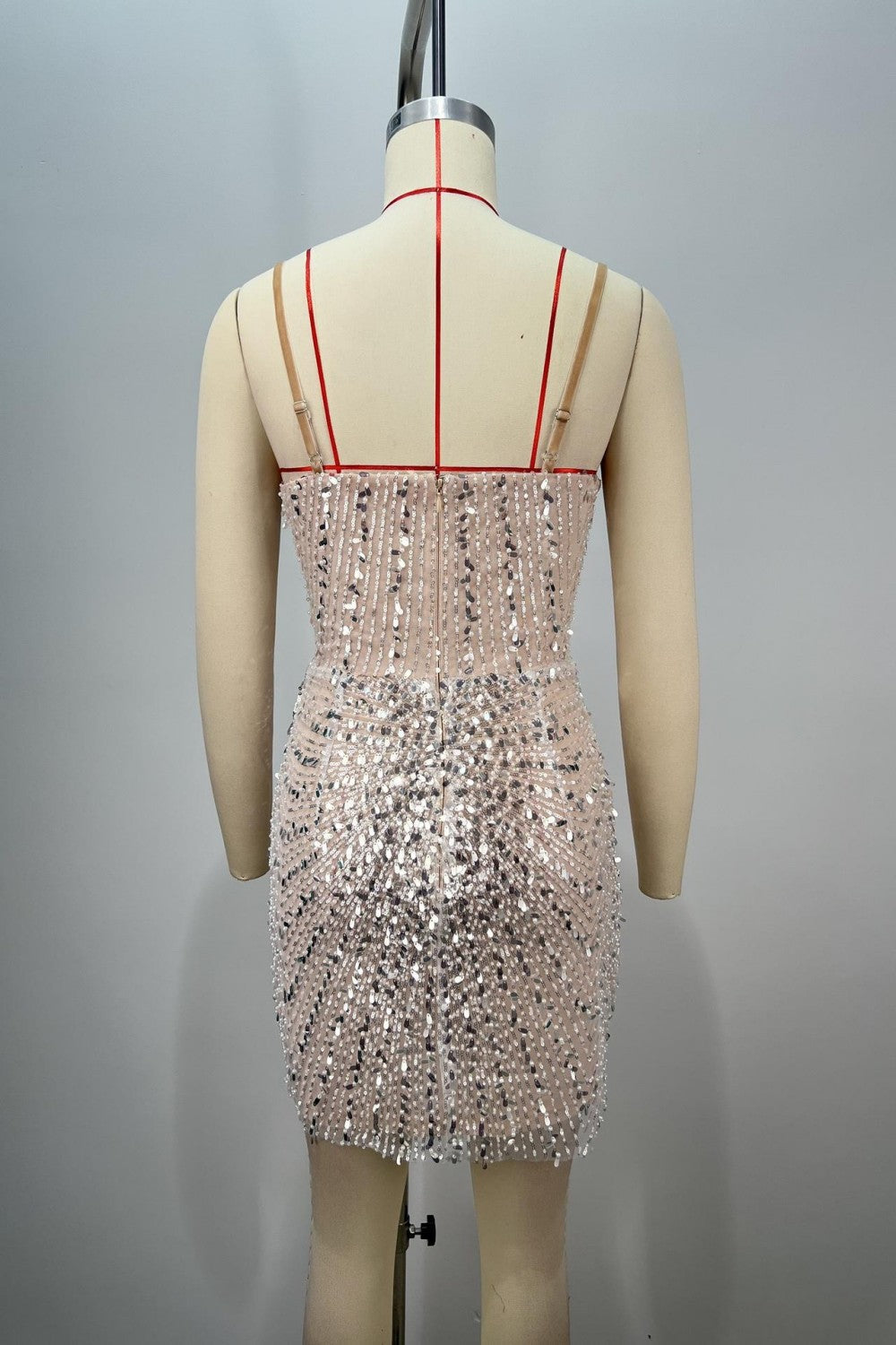 Glittering Butterfly Rhinestone Bodycon Homecoming Dress with Cutout Sides - View 3 | VelvetHem