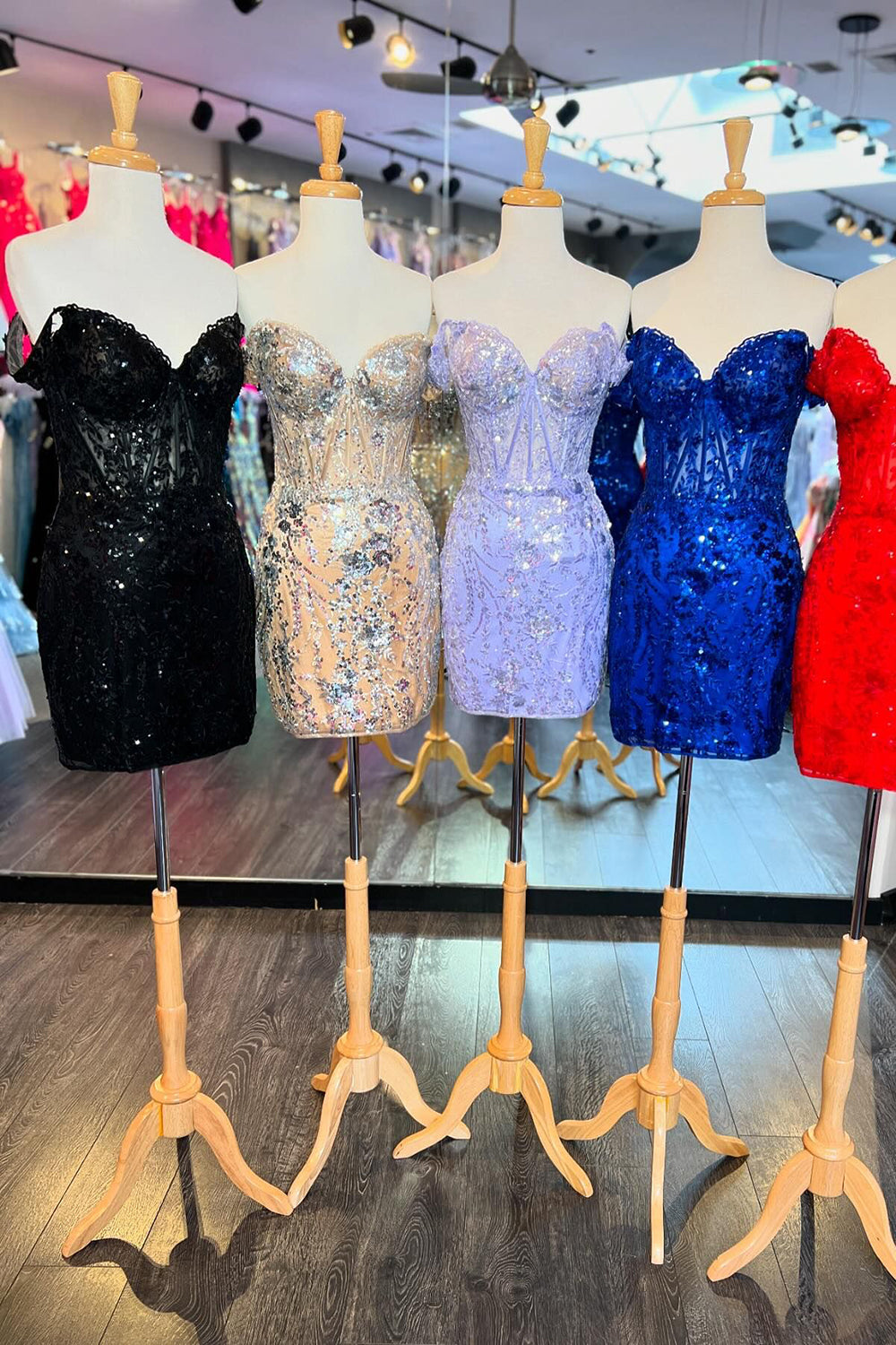 Golden Homecoming Dresses Off The Shoulder Corset Tight Short Cocktail Dresses