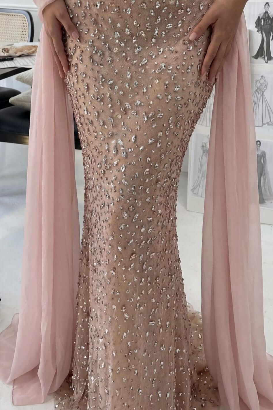 Strapless Sleeveless Long Mermaid Evening Formal Dress With Beading