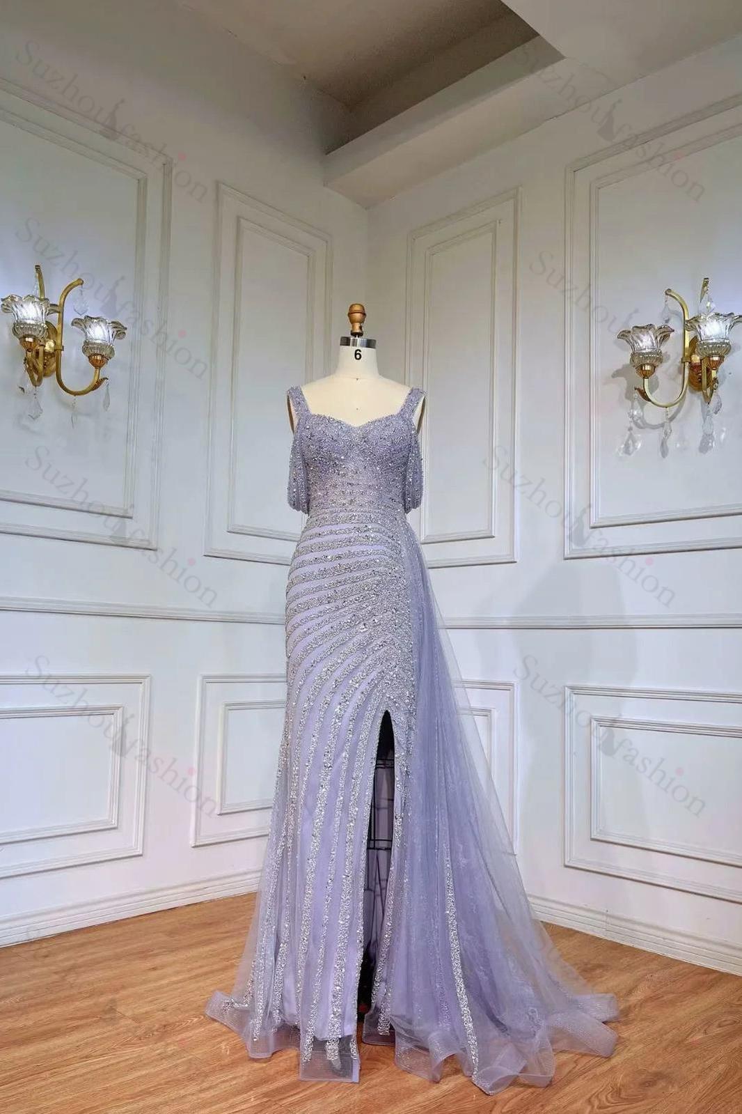 Gorgeous Off the Shoulder Prom Dress Champagne Bead Embroidery Princess Evening Formal Dress