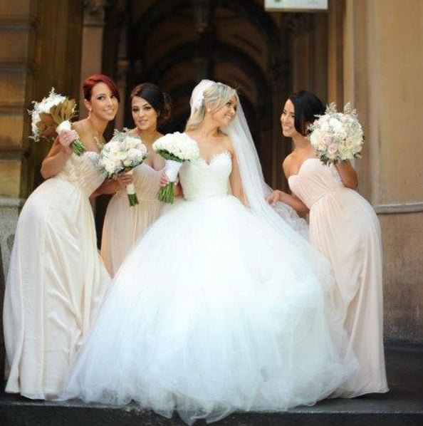 Gorgeous Sweetheart Lace Ball Gown Princess Dress Tulle Custom Made Bridal Gown BA6585
