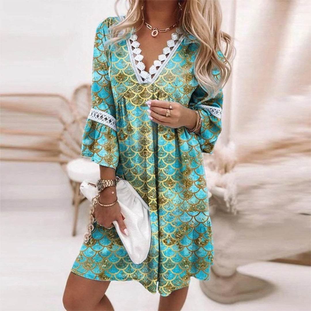 Eugenia Exclusive Fashionable Printed Loose Dress Elevated Occasion Wear