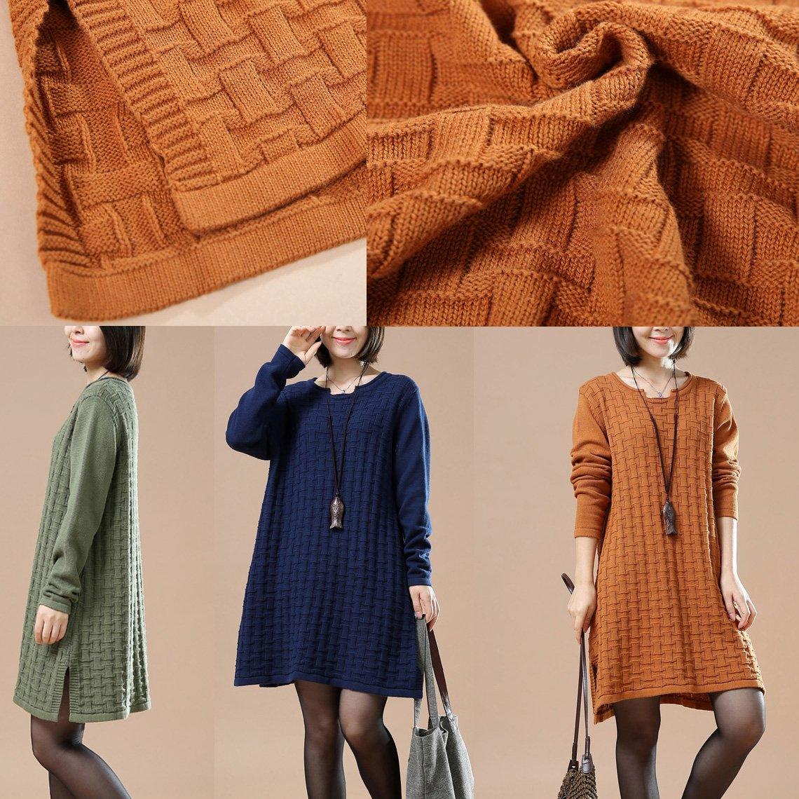 Green oversize new sweaters spring dresses knitted