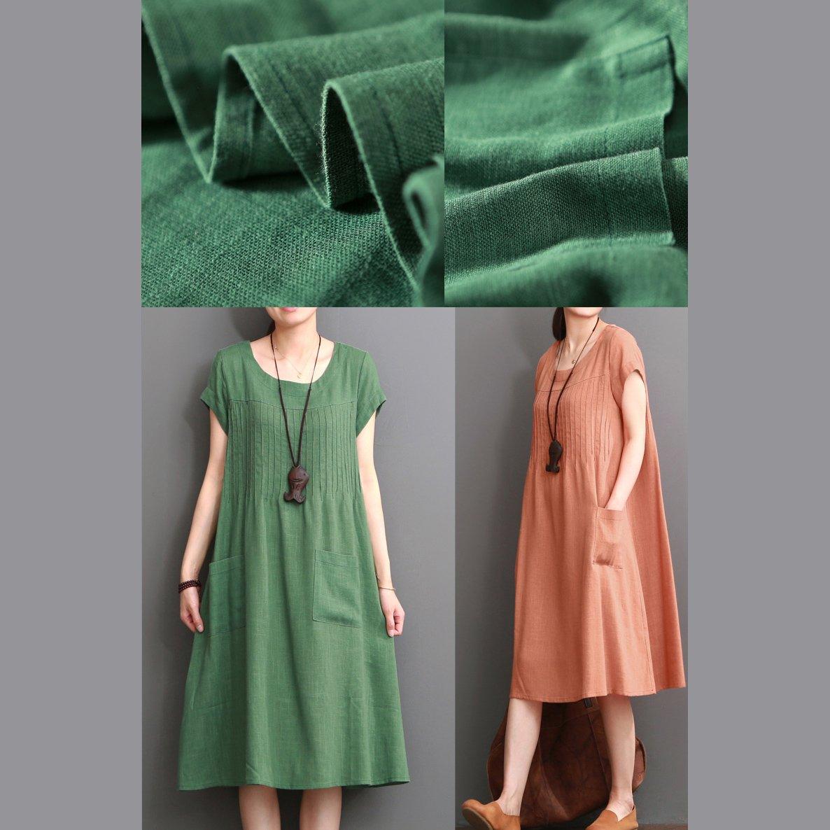 Green Summer Cotton Dress Plus Size Cotton Maxi Dresses ( Limited Stock)