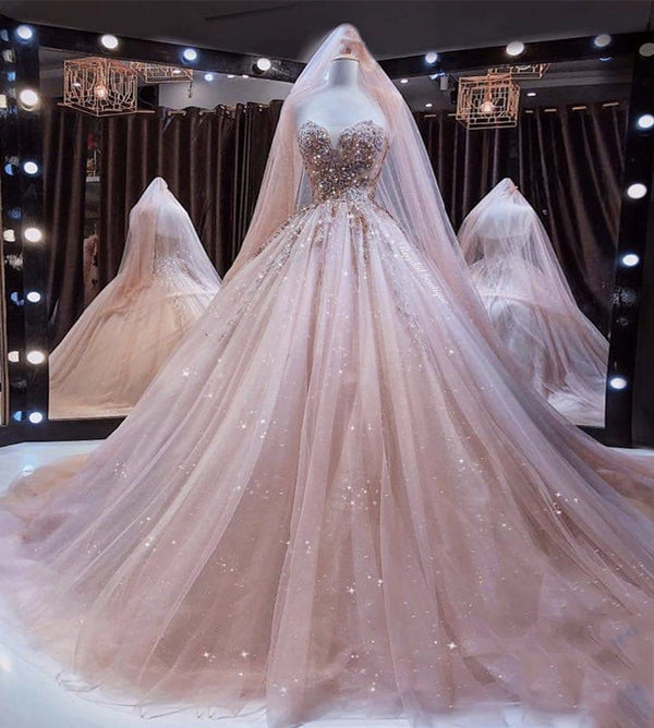 Pink Tulle Puffy Ball Gwon Sweet 16 Dress Wedding Dress - View 2 | VelvetHem