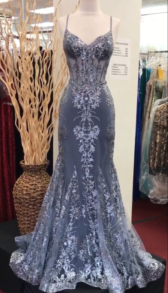 Charming V-Neck Mermaid Prom Dress,Fashion Evening Dress - View 2 | VelvetHem