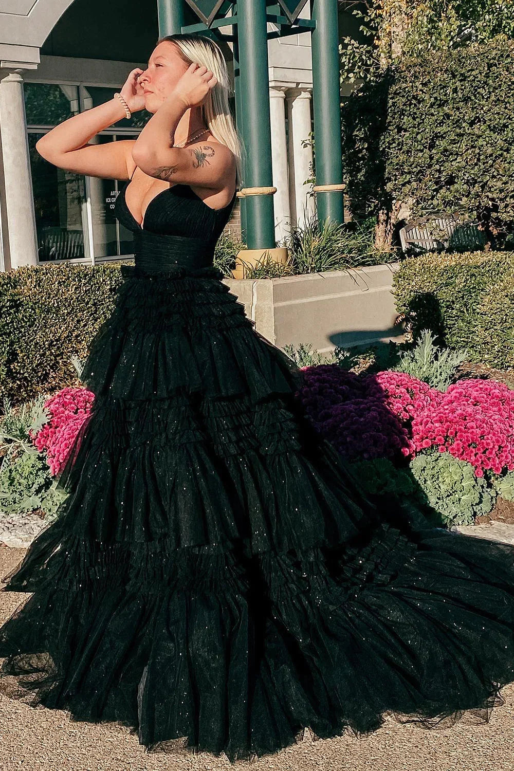 Sexy Daffodil A-Line Doric Sweetheart Long Prom Dress - View 14 | VelvetHem