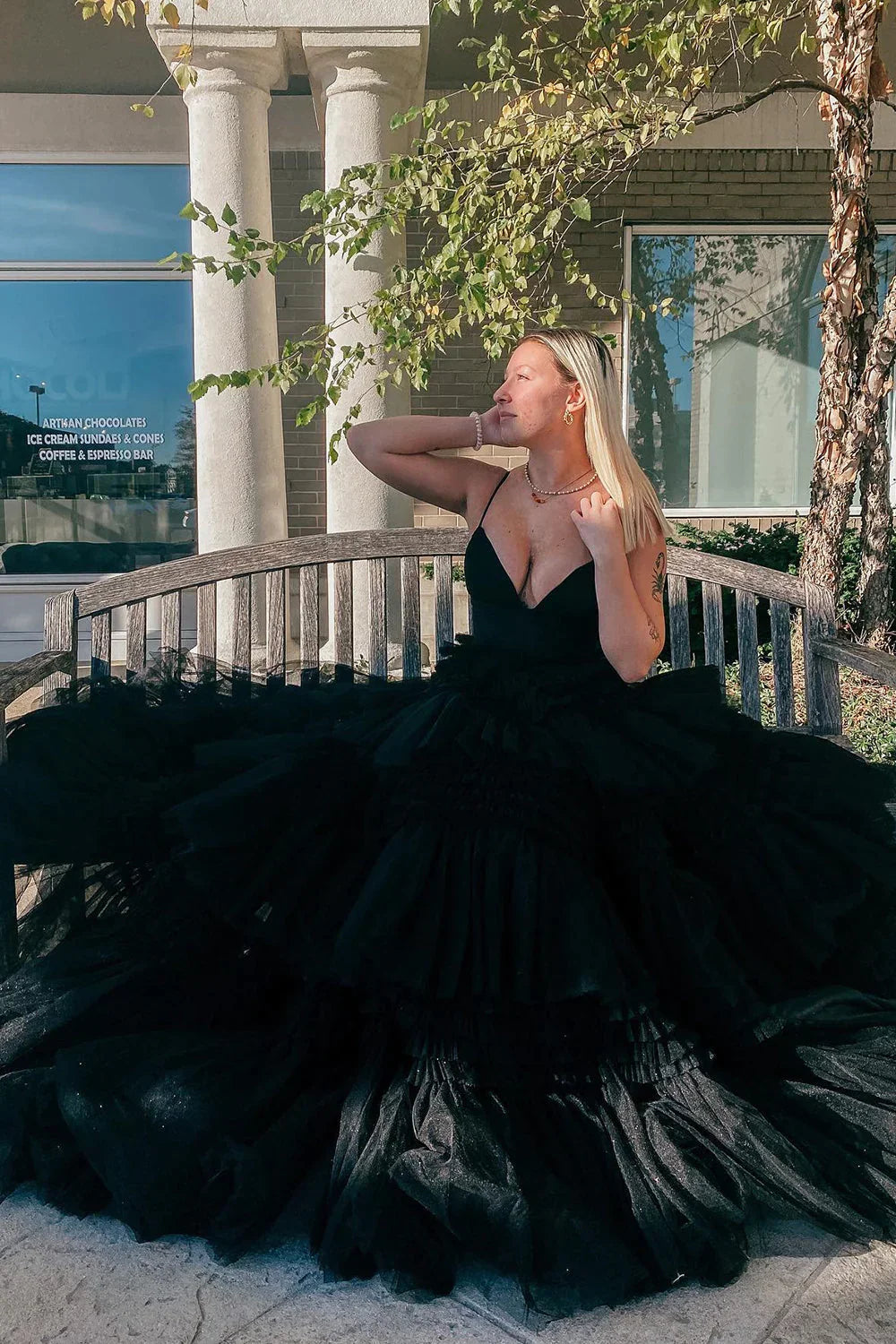 Sexy Daffodil A-Line Doric Sweetheart Long Prom Dress - View 15 | VelvetHem