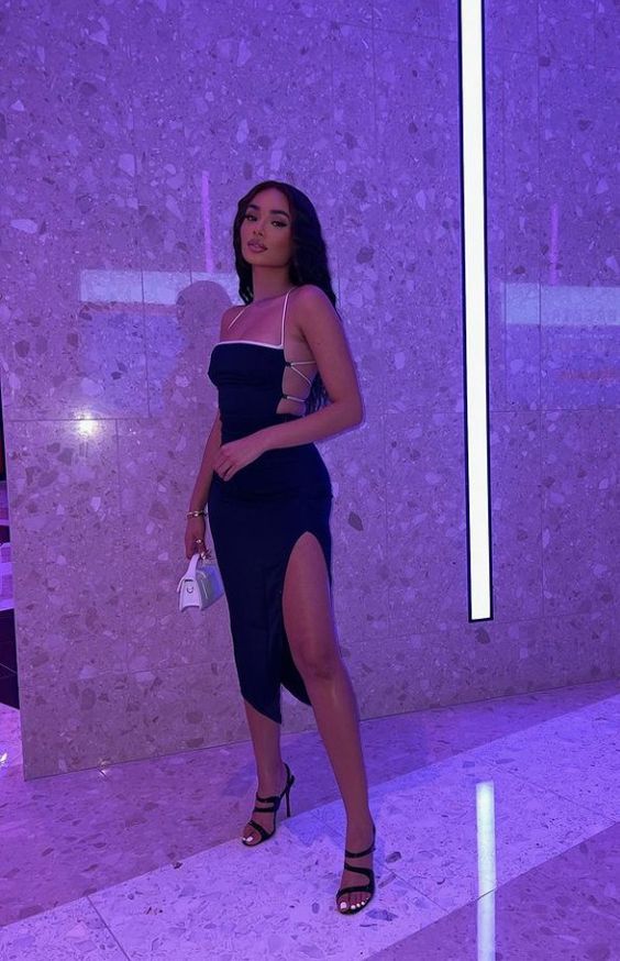 Black Simple Party Dress Open Back Homecoming Dress - VelvetHem