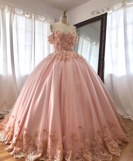 Dusty Blue Lace Quinceanera Dresses Ball Gowns Sweet 16 Dress - View 3 | VelvetHem