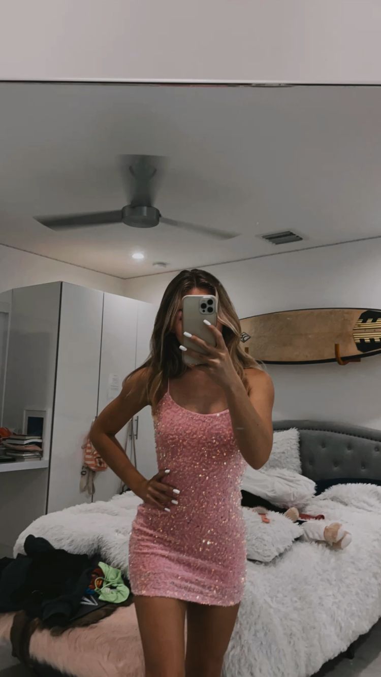 Pink Bodycon Mini Homecoming Dress cc40 - View 2 | VelvetHem