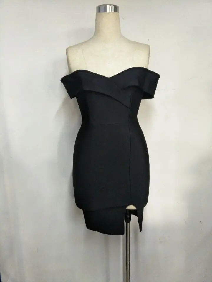 Ayla Chic Seductive Shoulder Free Cocktail Dress Premium Wardrobe Essential