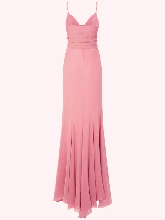 Sweet Pink Chiffon Mermaid Prom Dress,Long Party Evening Dress - View 3 | VelvetHem