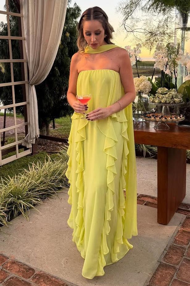Halter Strapless Sleeveless Long Evening Formal Dress With Ruffled