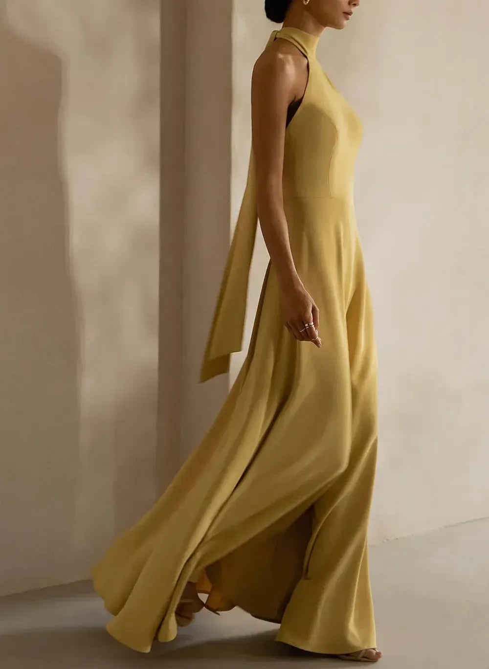 High Neck Halter Prom Dresses Backless Formal Dress