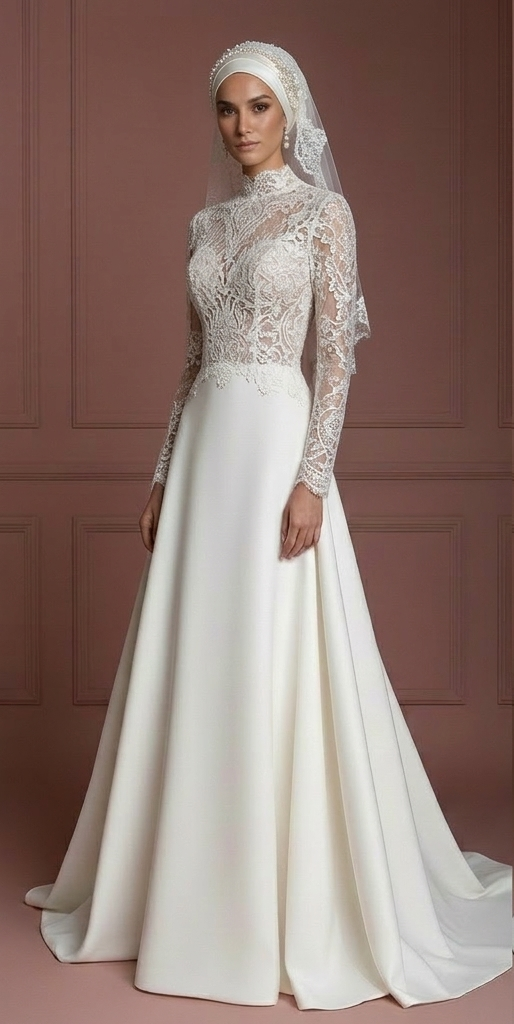 Hijab Bridal Gown Sale Modest Wedding Dress Style Muslim