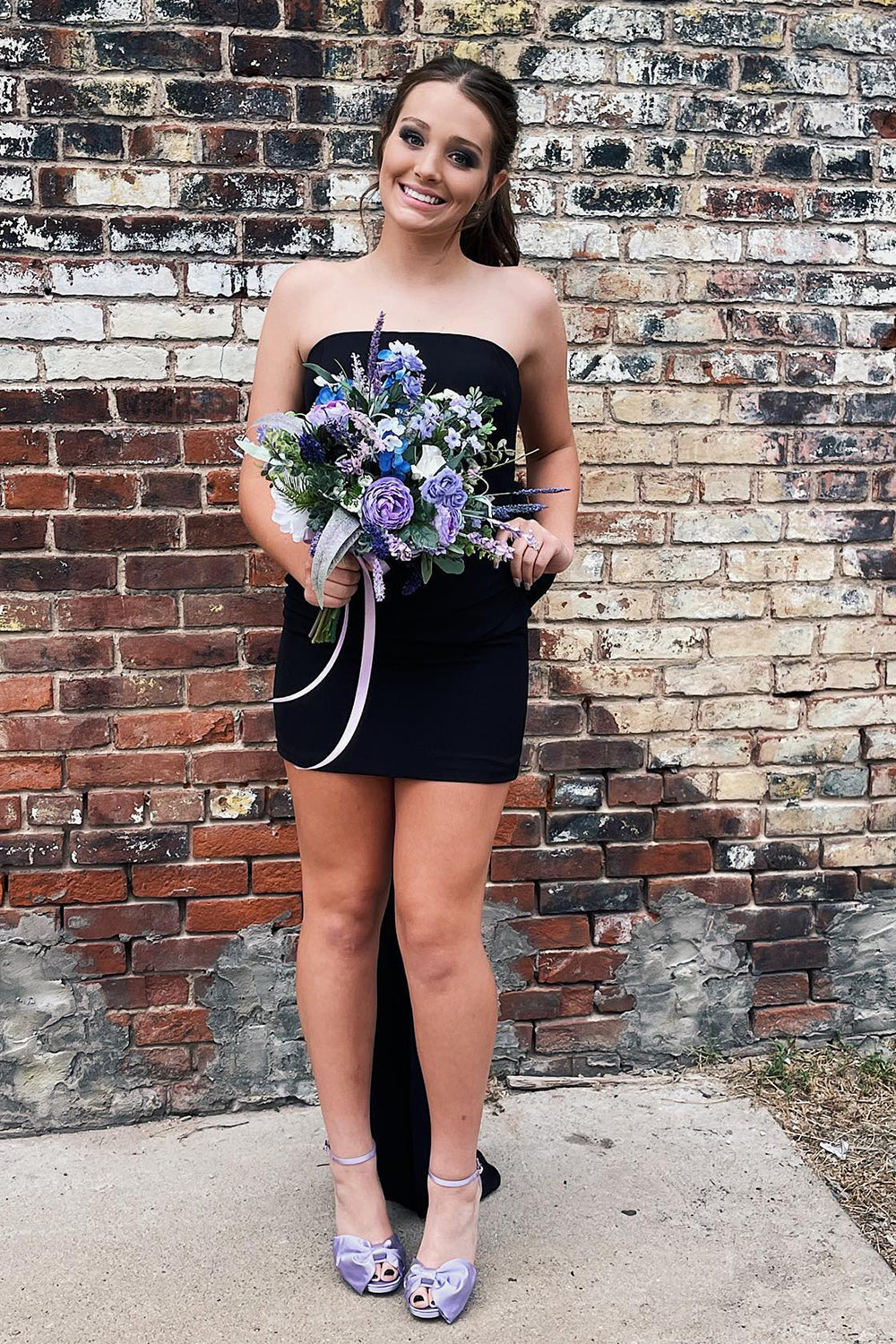 Homecoming Dresses Strapless Tight Short Cocktail Dresses with Bowknot