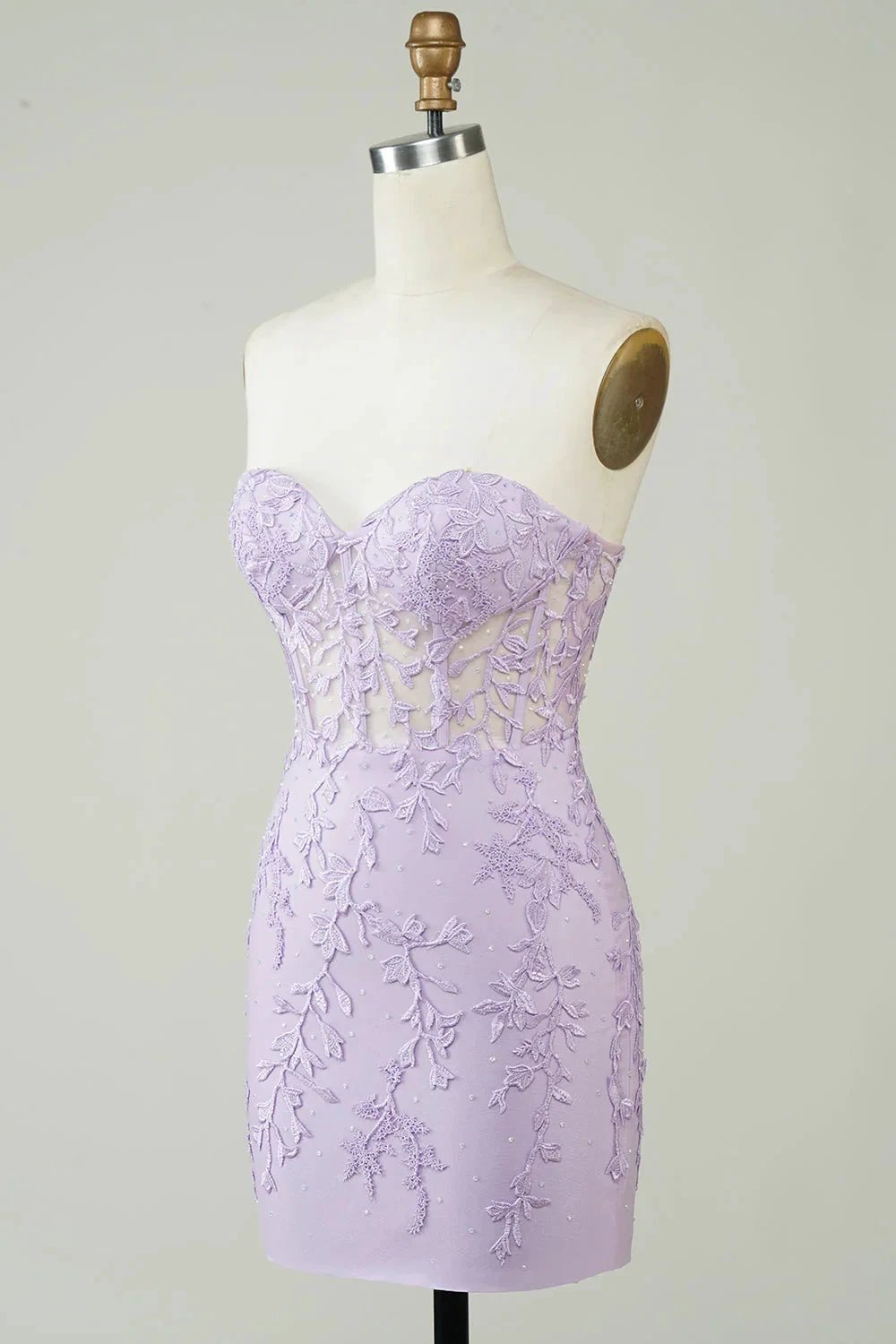Bodycon Light Green Sweetheart Corset Short Homecoming Dress with Appliques (ZD11540)