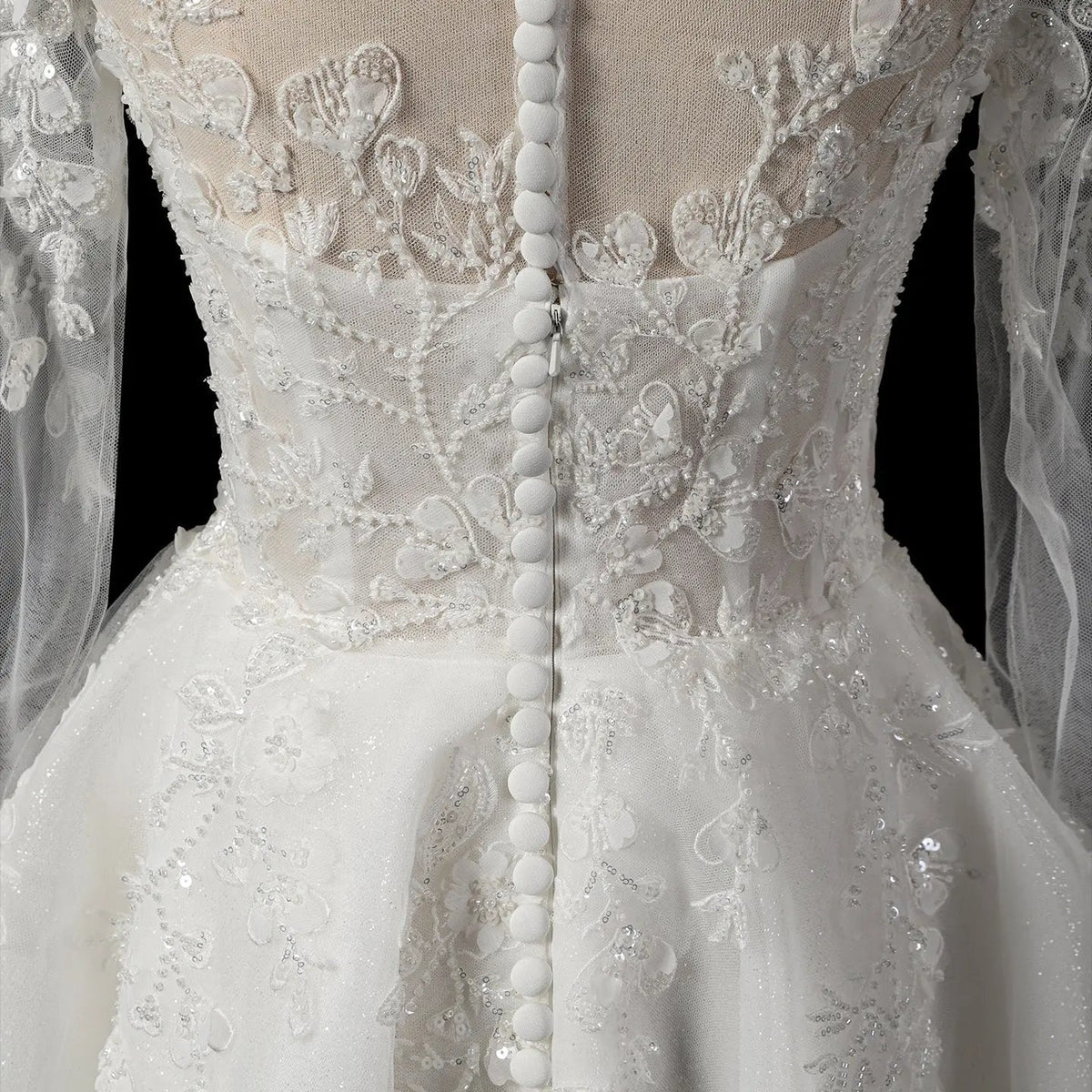 Elegant Off White Long Sleeve Lace Short Wedding Dress ZP050