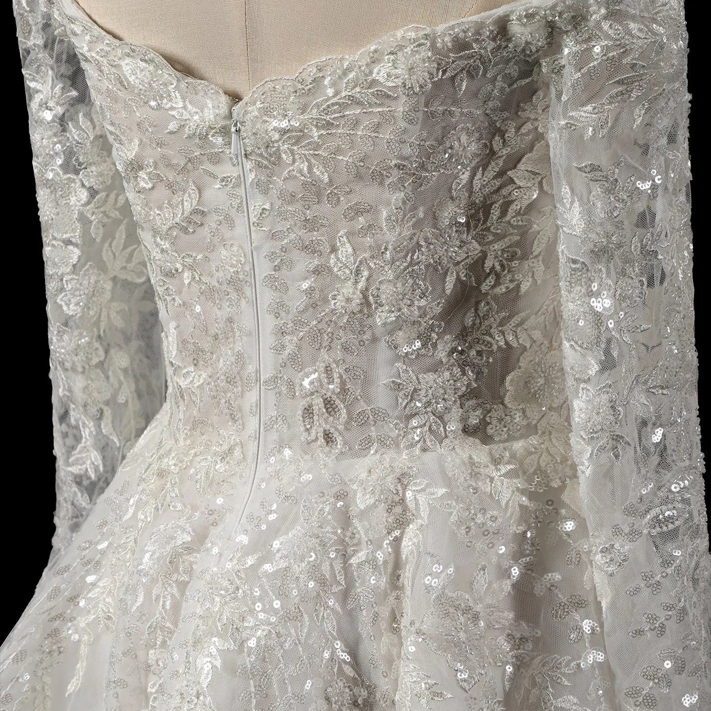 Elegant Off White Off-the-Shoulder Lace Short Wedding Dress ZP048