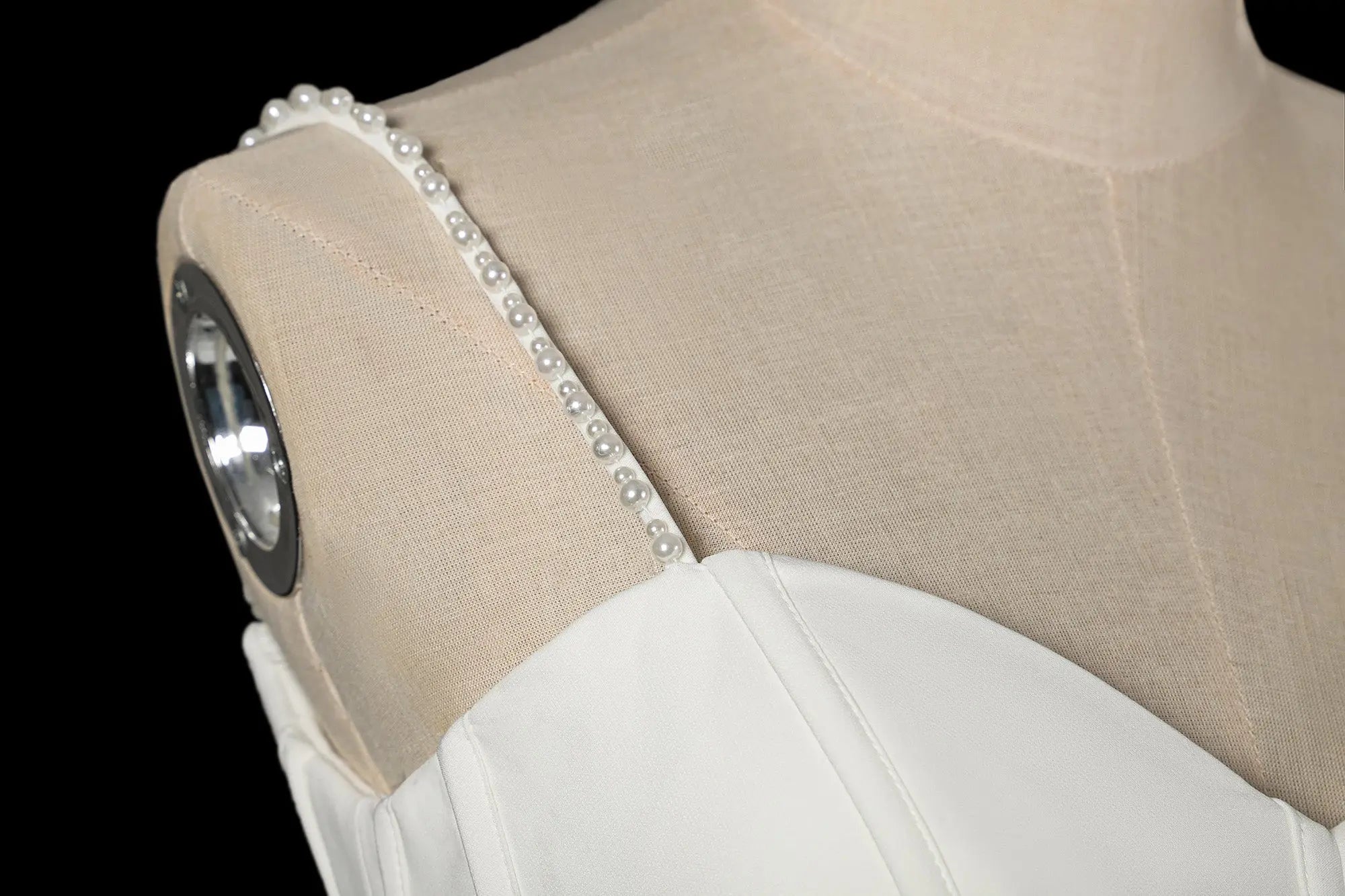 Elegant White Spaghetti Strap Satin Bodice Lace Tulle Wedding Dress with Train ZP065