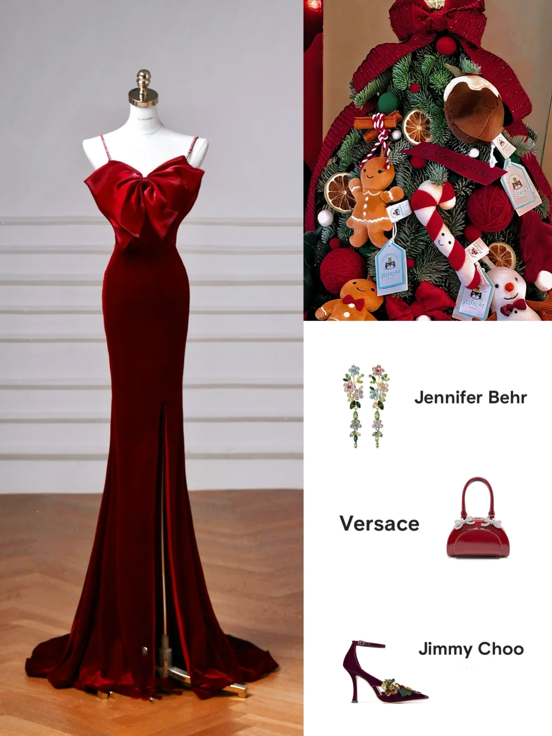 Charming Burgundy Velvet Slit Mermaid Evening Dress Long Prom Dress Y8603 - VelvetHem