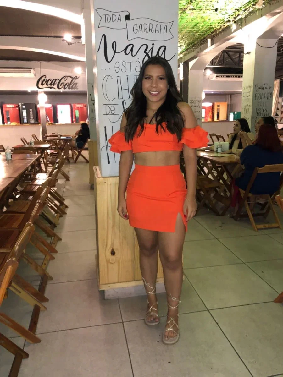 Sexy Orange Two Piece Homecoming Dress Orange Party Dress (ZD12224)