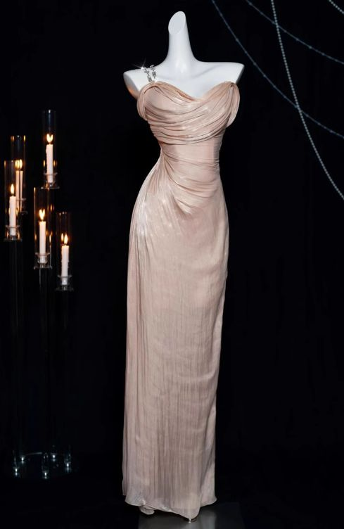 Sweet One-shoulder Satin Long Prom Dress,Formal Evening Dress - VelvetHem