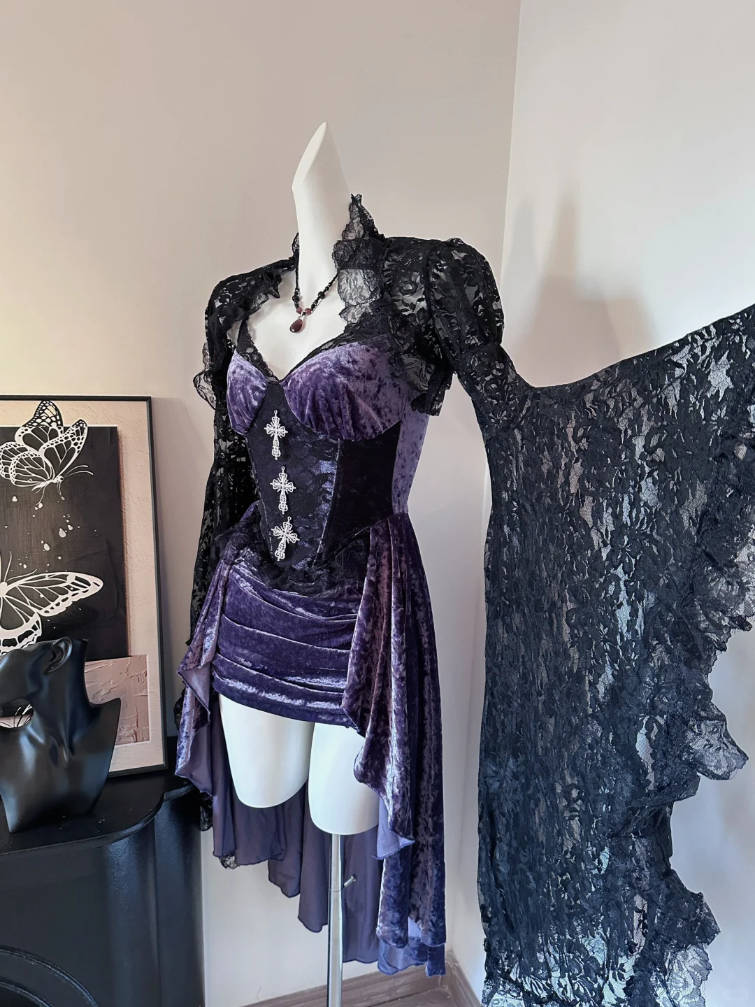 Sexy Purple Spaghetti Straps Velvet Short Birthday Party Dress Formal Homecoming Dress