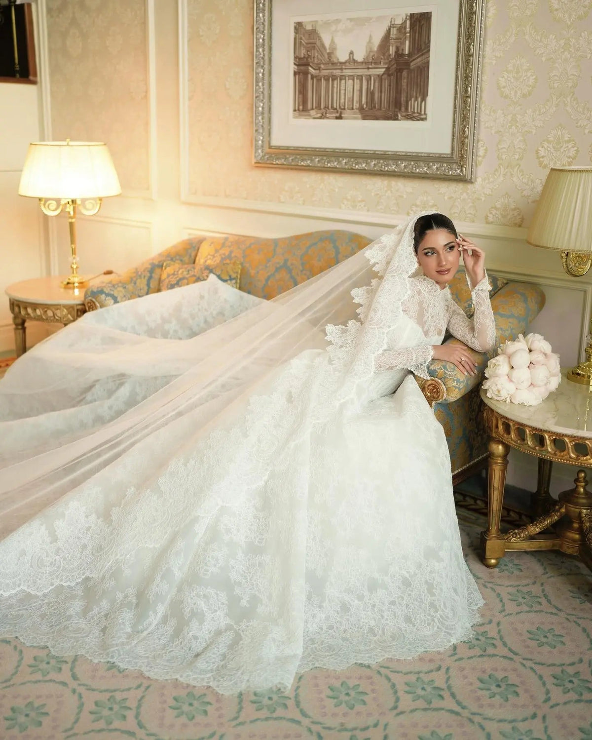 Luxury High Neck Lace Wedding Dress ZP182