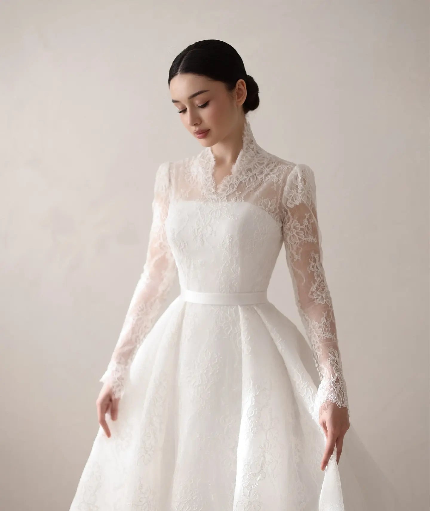 Luxury Full Lace Printed Ball Gown Wedding Dress ZP173