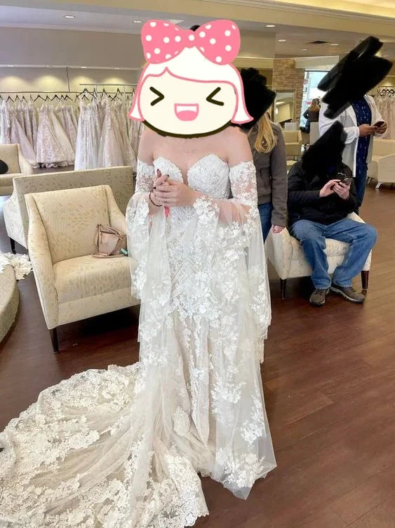 New high-quality mermaid lace embroidery fairy wedding dress (ZD13650) - VelvetHem
