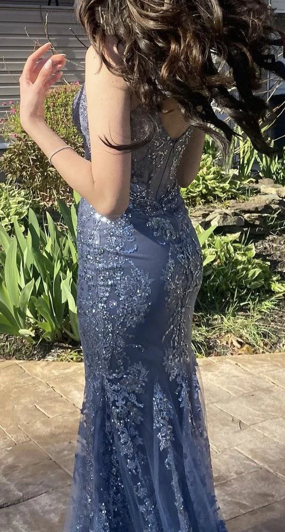 Charming V-Neck Mermaid Prom Dress,Fashion Evening Dress - View 4 | VelvetHem